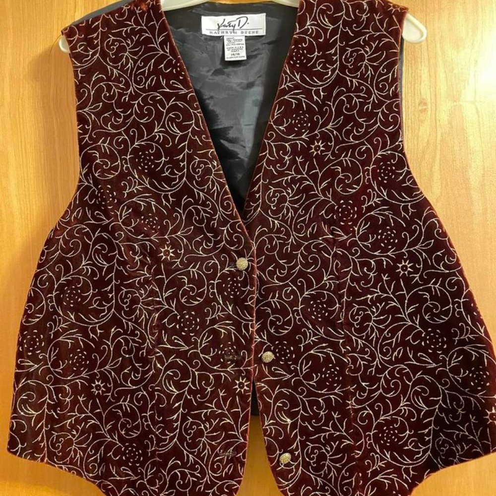 Vintage 1990s maroon vest LANE BRYANT  KATHRYN DEENE - women’s 14/16
